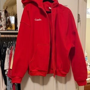 Red COMFRT Zip Hoodie